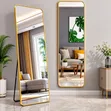 Floor Mirror with Stand - Gold & Black - 2