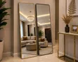 Floor Mirror with Stand - Gold & Black - 3