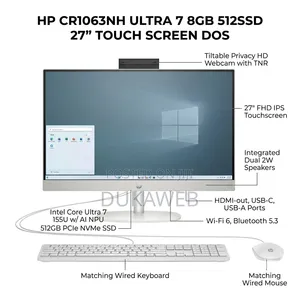 New HP All-in-One 27" Desktop | Intel Core Ultra 7 | 8GB RAM | 512GB SSD