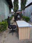 Wood-Mode Gray Office Chair and Desk - 5