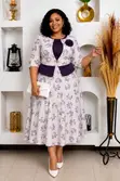 Classy Plus Size Peplum Midi Dress - 1