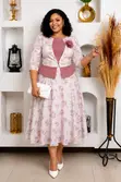Classy Plus Size Peplum Midi Dress - 2