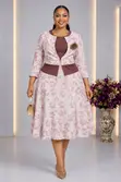 Classy Plus Size Peplum Midi Dress - 3