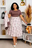 Classy Plus Size Peplum Midi Dress - 4
