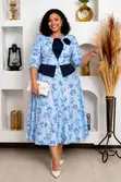 Classy Plus Size Peplum Midi Dress - 5