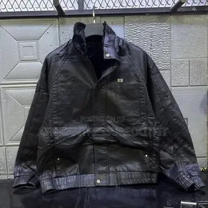 Men's Faux Leather Fleece-Lined Winter Bomber Jacket