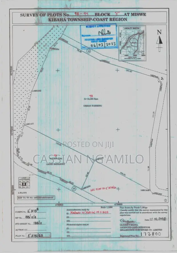 3 Surveyed Plots for Sale at Miswe, Kibaha - 1