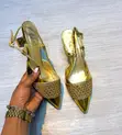 Beautiful Sparkling Rhinestone Slingback Heels - 1