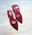 Beautiful Sparkling Rhinestone Slingback Heels - 5