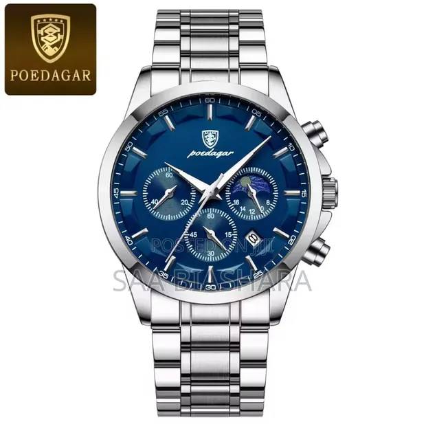Poedagar Men's Chronograph Watch - Silver - 1