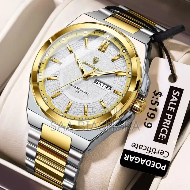Poedagar 869 Quartz Watch - Silver, Gold, White - 1