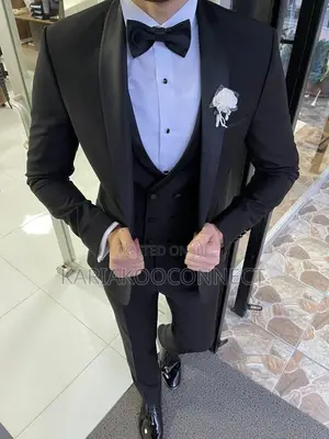 VINSTILO Men's Black Tuxedo Suit