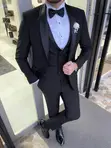 VINSTILO Men's Black Tuxedo Suit - 2