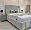Brand New 5x6 "Maua Mengi" Bed Frame - White & Gold - 2
