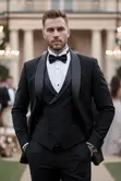 VINSTILO Classic Peak-Lapel Tuxedo Suit - 2