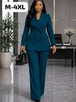 Executive Double-Breasted Women's Pant Suit - 1