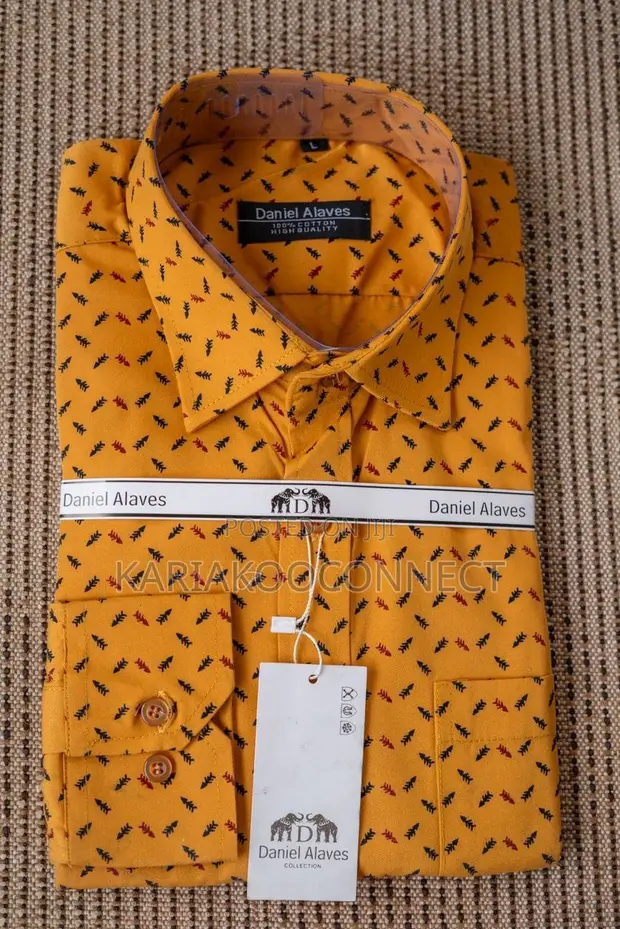 Daniel Alaves Shati la Wanaume Beige La Maua Na Medallion - 1