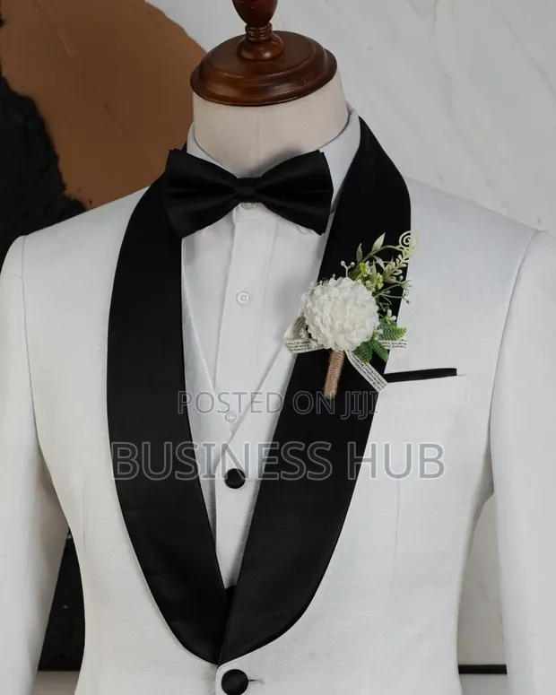 Brand Fashion Suit - White & Black - 1
