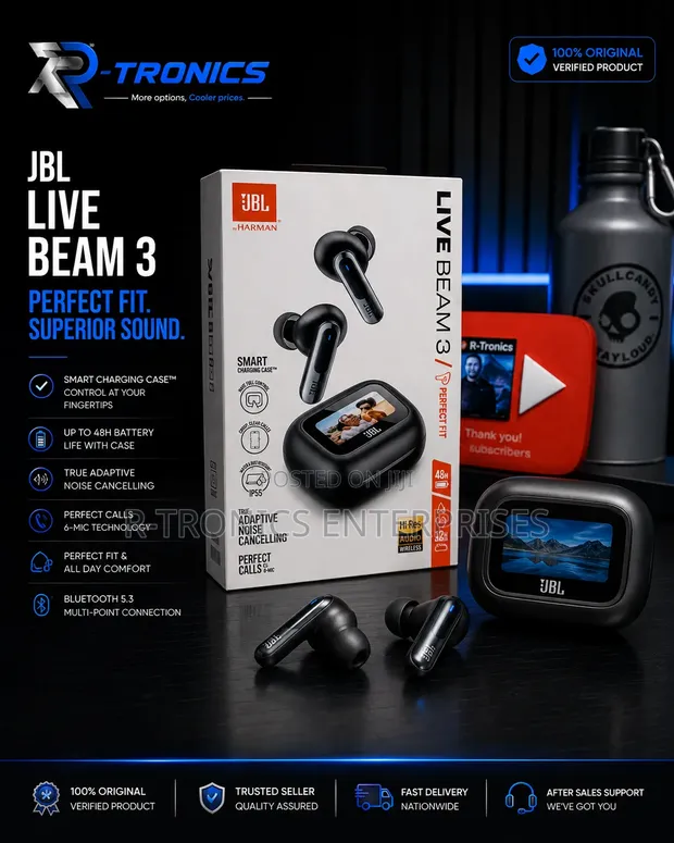 JBL Live Beam 3 Smart Touchscreen ANC Earbuds - 1