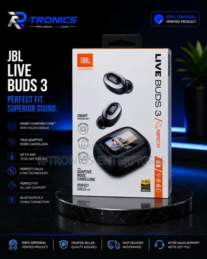 JBL Live Buds 3 - Smart Touchscreen Case | True Adaptive ANC