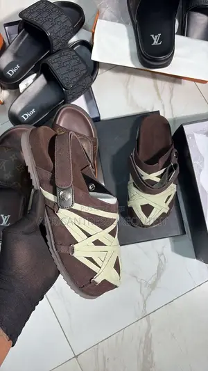 Rick Owens Suede Megalace Granola Mules - Cream Lacing