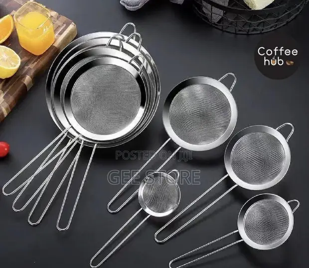 Stainless Steel Fine Mesh Kitchen Strainers & Sieves (Set of 7) - 1