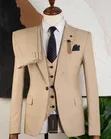 Mario Casas Navy Blue Men's Suit (Jacket, Trousers, Waistcoat) - 2