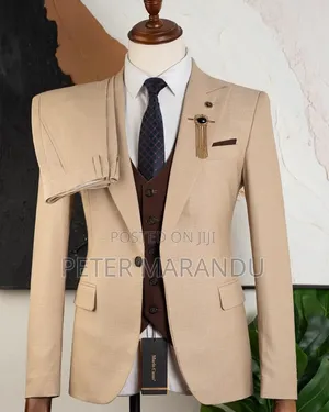 Mario Casas Navy Blue Men's Suit (Jacket, Trousers, Waistcoat)