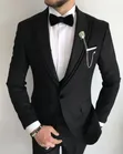Black Tuxedo Slim Fit Suit - 1