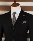 Carlos Cardini Suti Nyeusi Safi Slim Fit (Vipande 3) - 2