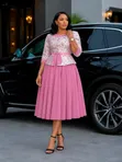 Elegant Office & Event Two-Piece Style Dress - 2