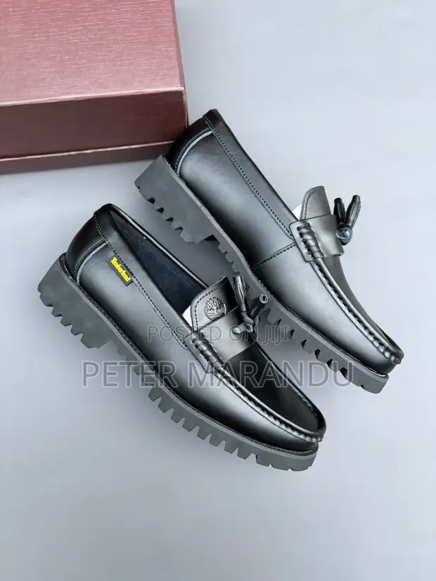 Viatu vya Kiume Timberland Loafers Lug Sole Ngozi Nyeusi - 1