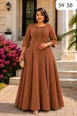 Gauni Refu la A-Line lenye Pliti Mbele - 5