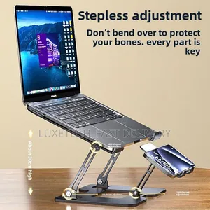 2-in-1 Foldable Laptop Cooling Stand with Phone Holder