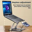 2-in-1 Foldable Laptop Cooling Stand with Phone Holder - 2