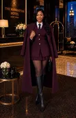 Women's 3-Piece Suit Set (Skirt, Jacket & Long Overcoat) - 1