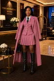 Women's 3-Piece Suit Set (Skirt, Jacket & Long Overcoat) - 2