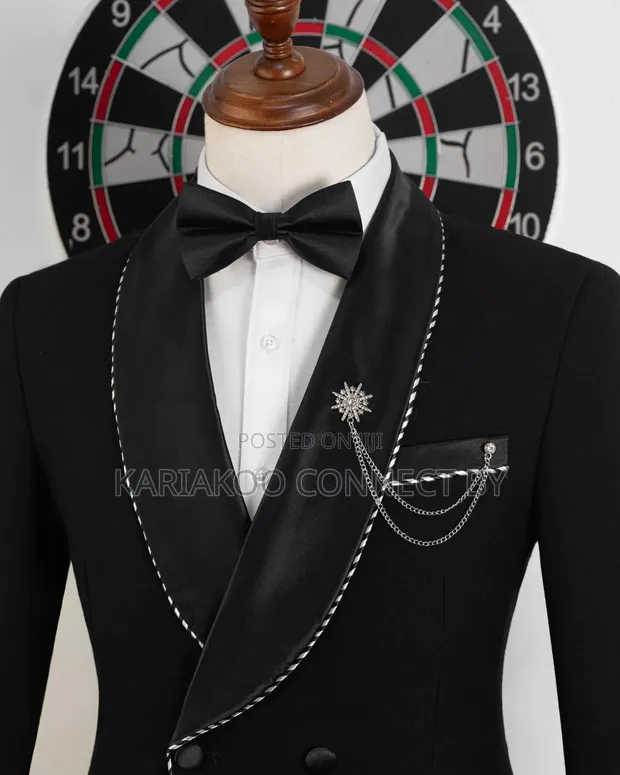 ROMASTER Men's Black Event & Wedding Suit Set - 1