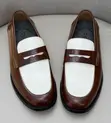 Hush Puppies Two-Tone Brown & White Leather Penny Loafers - 1