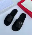 Men's Buckled Slide Sandals - Black & White - 2