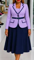 Elegant Belted Skirt Suit Set - Brand New - 5