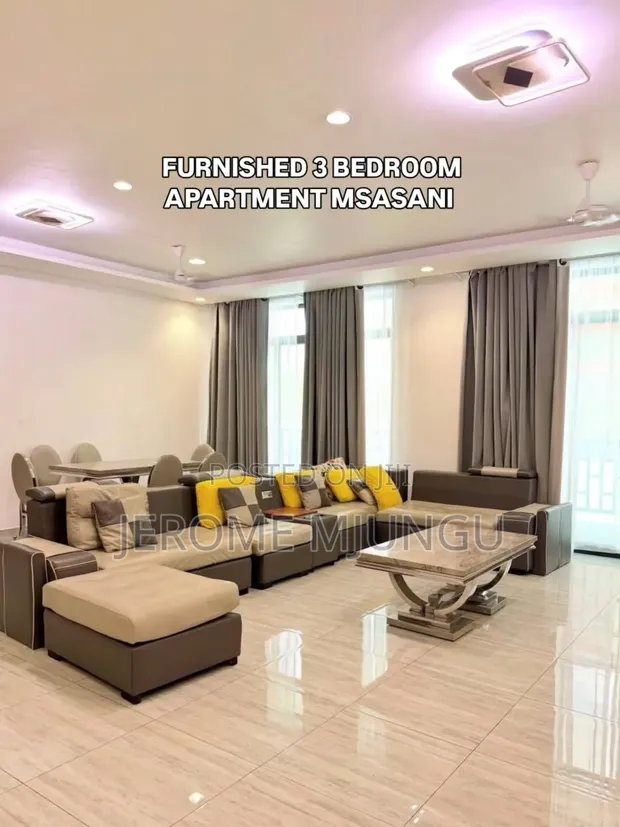 Furnished 3-Bedroom Apartment for Rent in Msasani - 1
