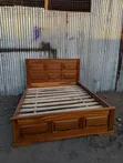 King Size Mninga Wood Bed Frame - 4