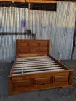 King Size Mninga Wood Bed Frame - 5
