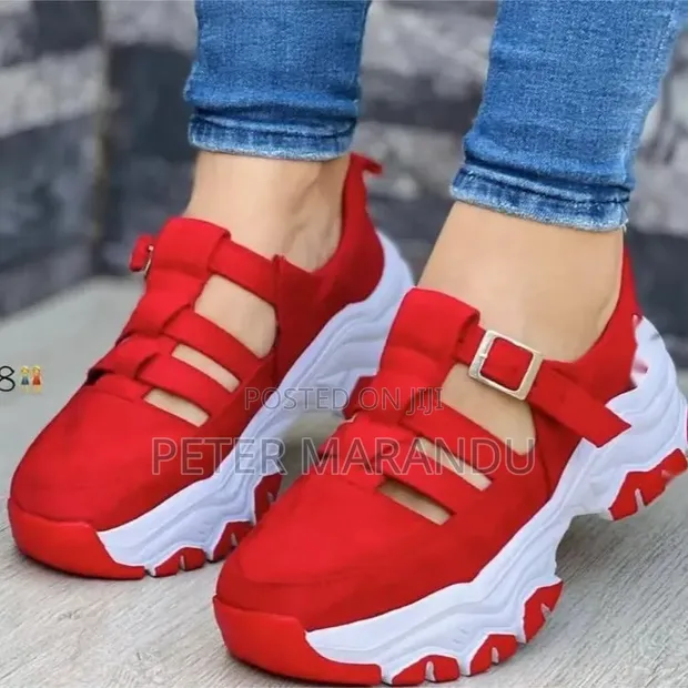 Ladies Chunky Open-Side Fashion Sneakers - 1