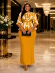 Gauni Zuri la Peplum Maxi lenye Mkanda na Ruffle Shingoni - 5