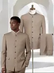 DARO Uomo Embellished Mandarin Collar Suit - 4