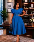 Ruffle-Sleeve Fit & Flare Midi Dress - 3