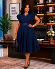 Ruffle-Sleeve Fit & Flare Midi Dress - 4