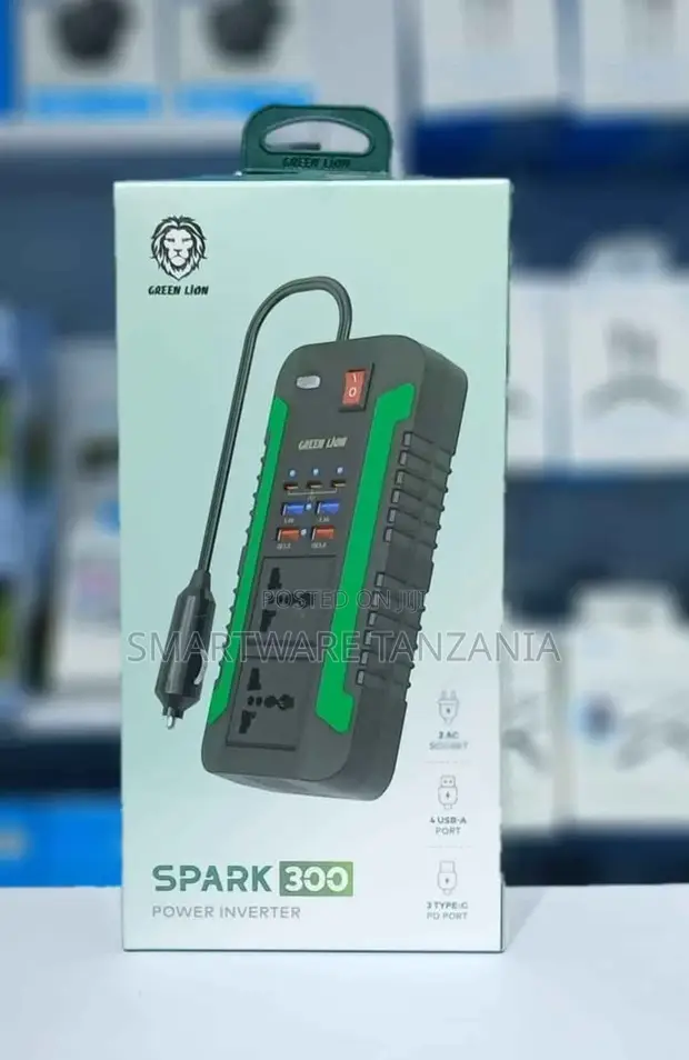 Green Lion Spark 300 Power Inverter - 2 AC, 4 USB, 3 Type-C - 1
